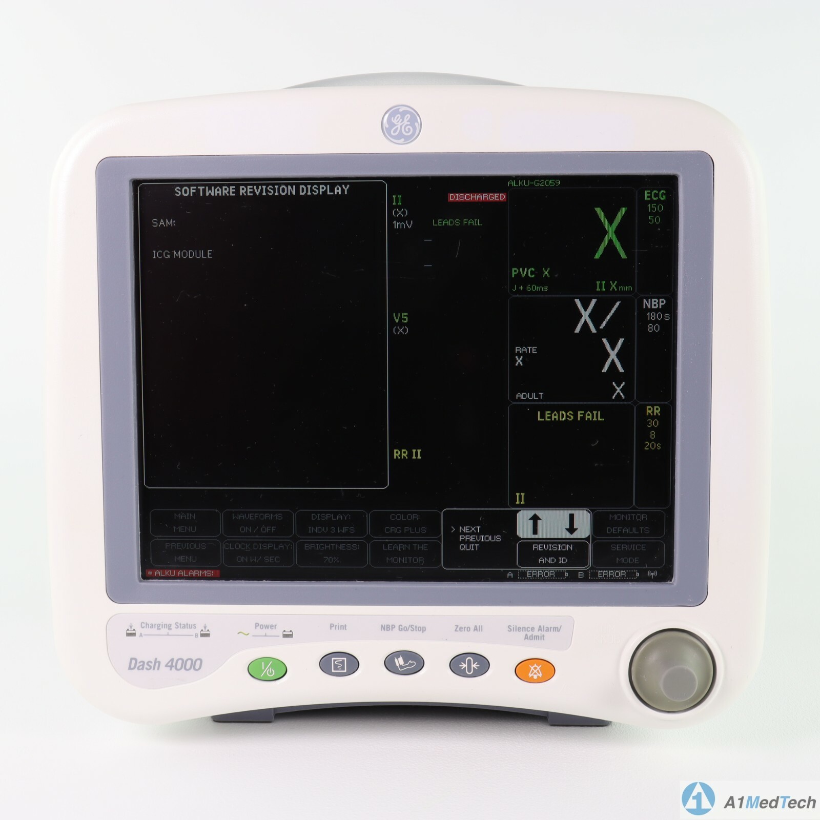 GE Medical Dash 4000 Wireless Patient Monitor 2035598-209 with Cables & Printer