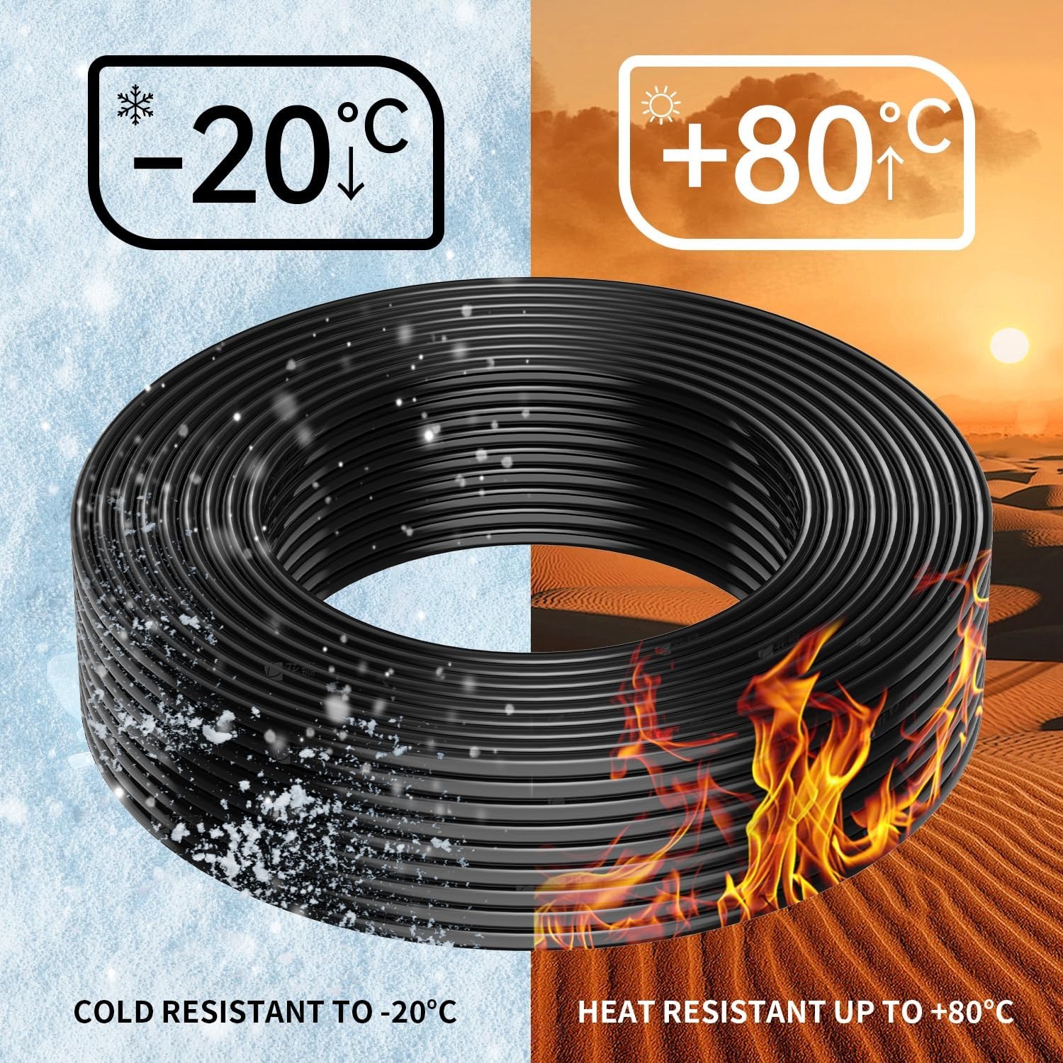 18 Gauge 2 Conductors 30FT Electrical Wire, Flexible Low Voltage PVC Copper