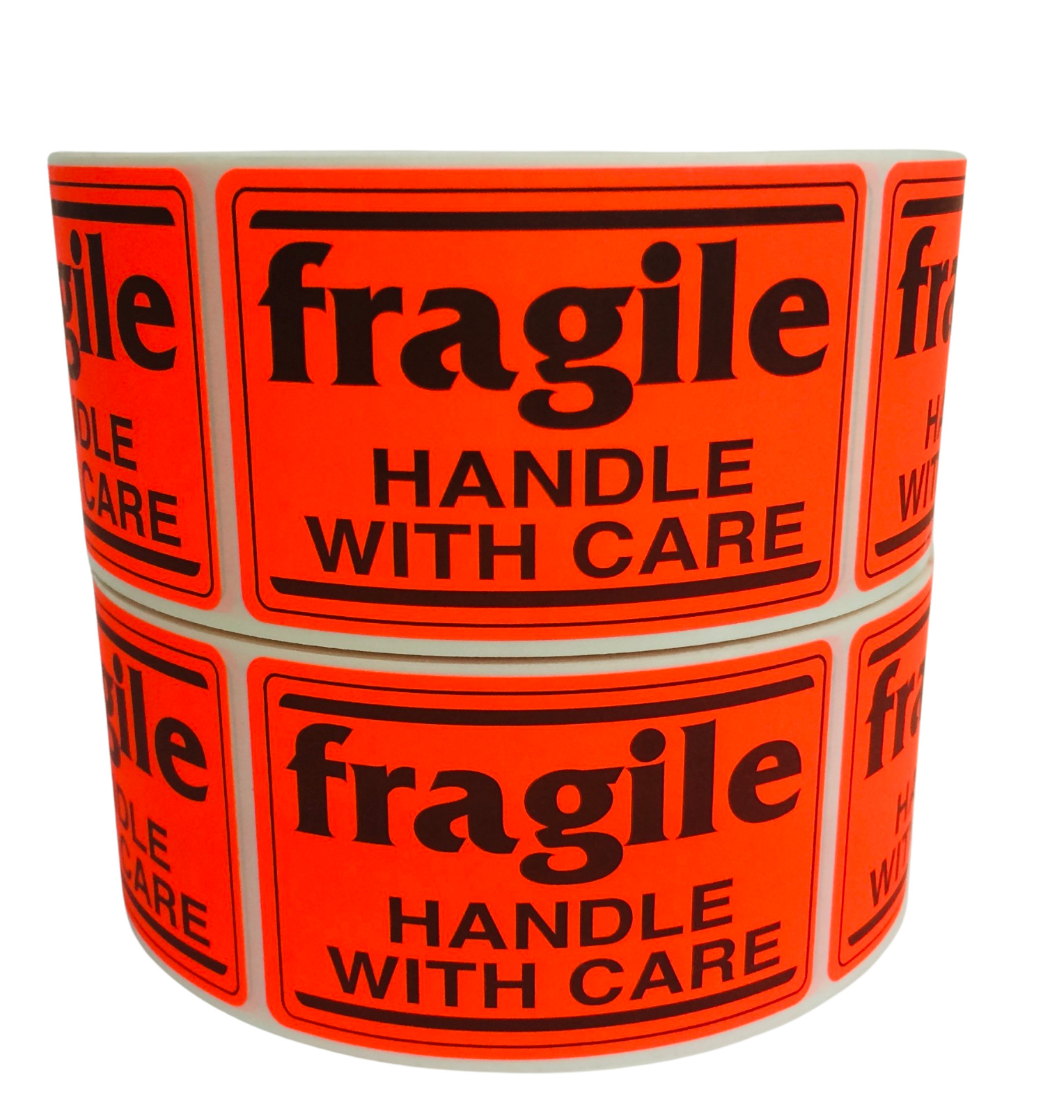2×3, fragile/HANDLE WITH CARE, Br/Red 500 labels per roll, 1-40 RLS