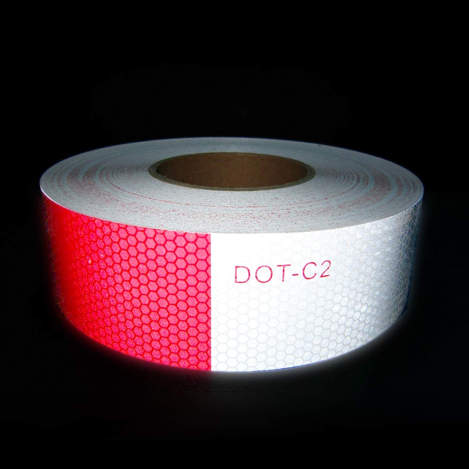DOT-C2 Reflective Safety Tape 2 Inch x 200 Feet Red/White Conspicuity Tape fo…