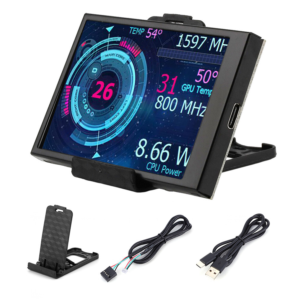 3.5 Inch IPS Secondary Screen Computer CPU Display USB LCD Monitor for AIDA64