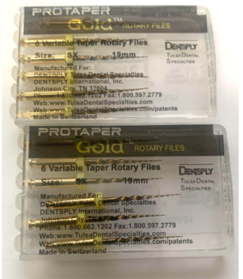 12xDentsply ProTaper Gold Rotary Files F1,F2,F3,S1,S2,SX-F3 6 files/pack