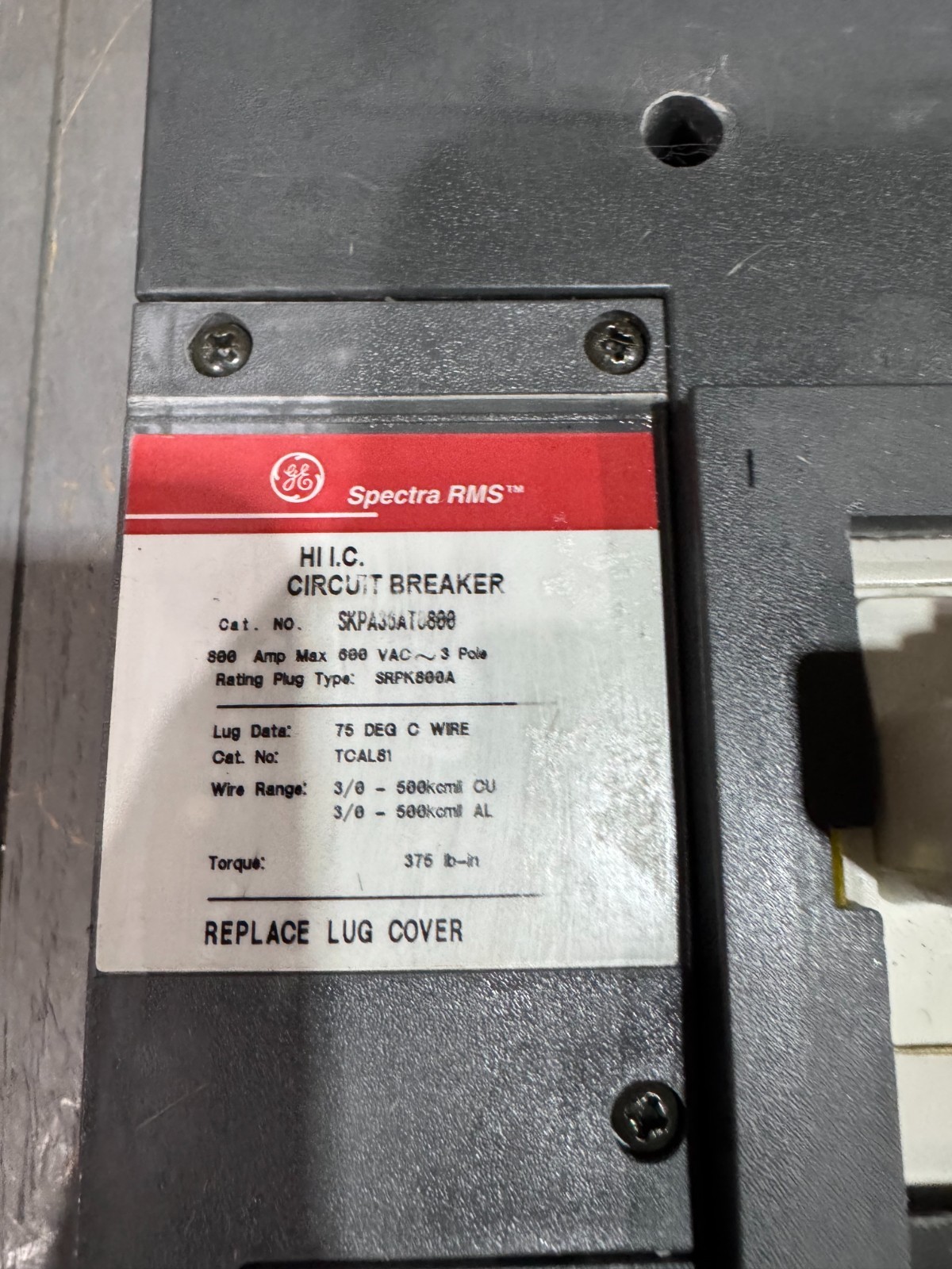 GE SKPA36AT0800 (800A-600V-100k AIC) *SHIPS SAME DAY UPS*