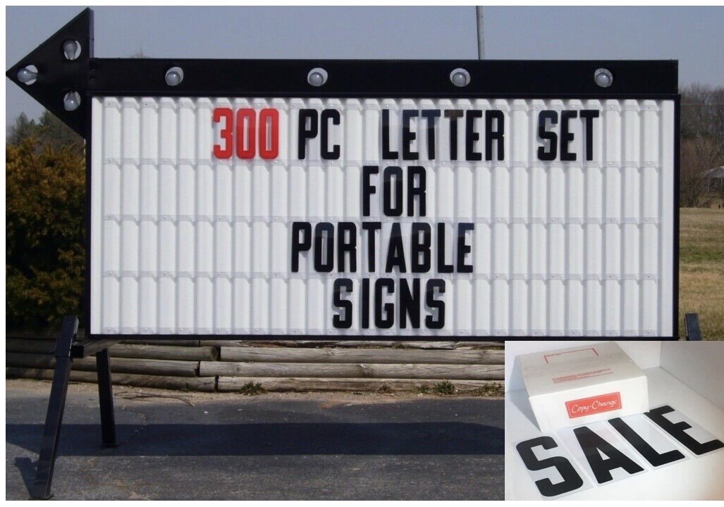 New 8″ Plastic Outdoor Readerboard Marquee Sign Letters 8″ ON 8 7/8″ 300 Count