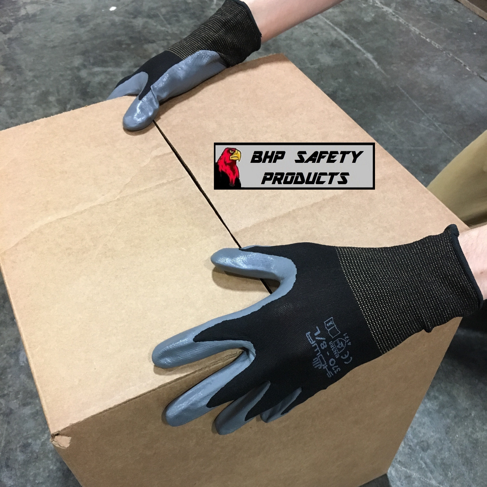 ATLAS FIT 370 SHOWA BLACK MEDIUM NITRILE GARDENING WORK GLOVES, 12-PAIRS