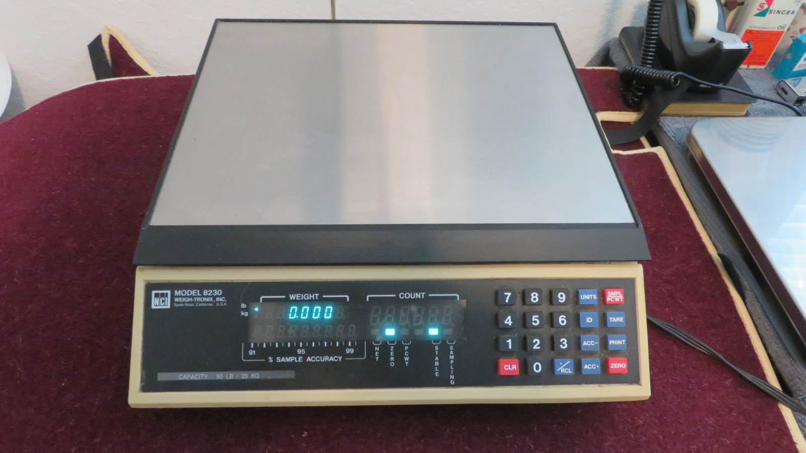 NCI Weigh-Tronix 8230 Digital Tabletop 50 LBS Counting and Weighing Scale, READ!
