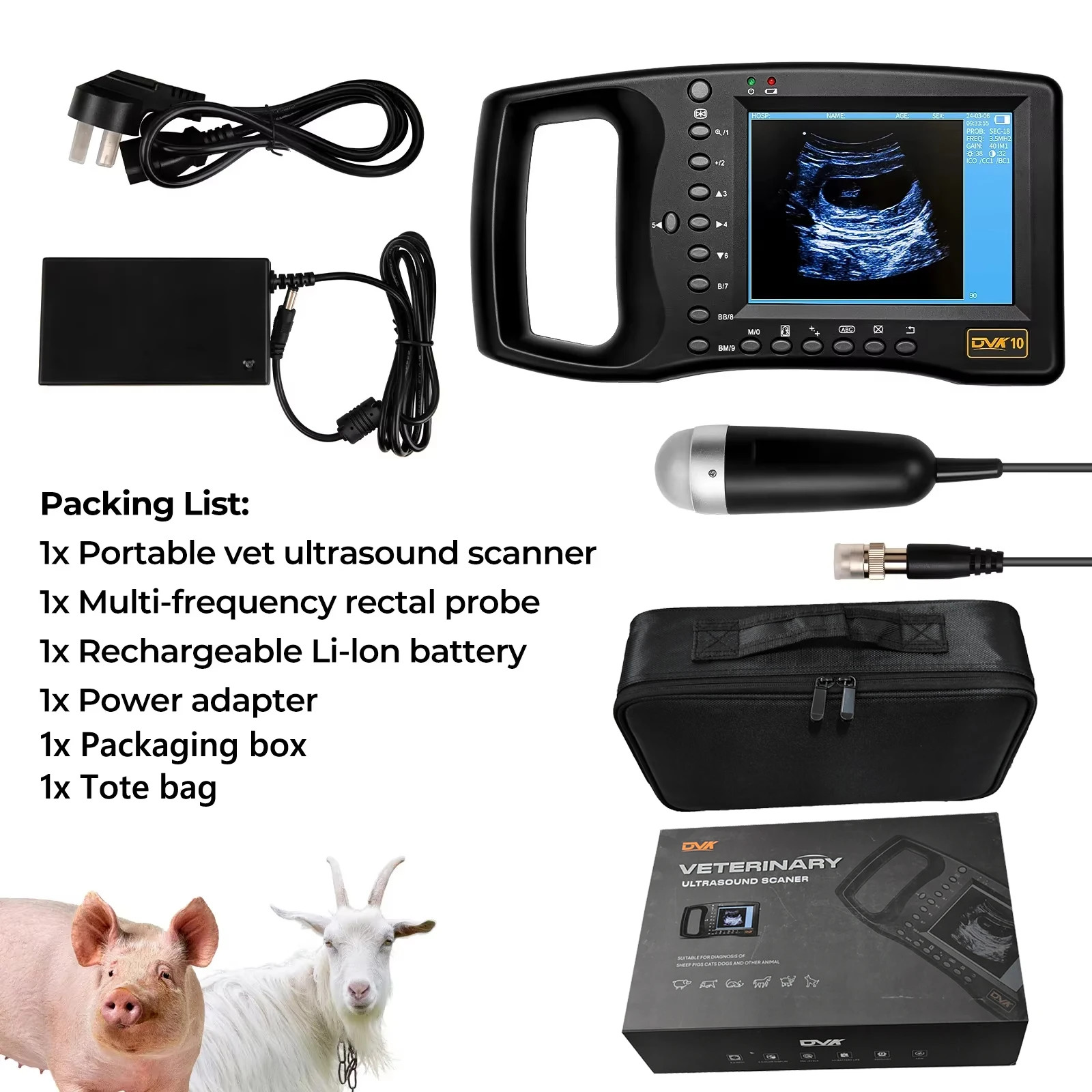 Veterinary Ultrasound Machine Lightweight Portable Design for Pregnant Animal