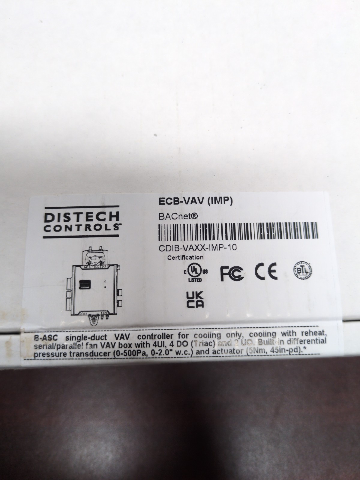 DISTECH CONTROLS BACnet ECB-VAV (IMP) CDIB-VAXX-IMP-10