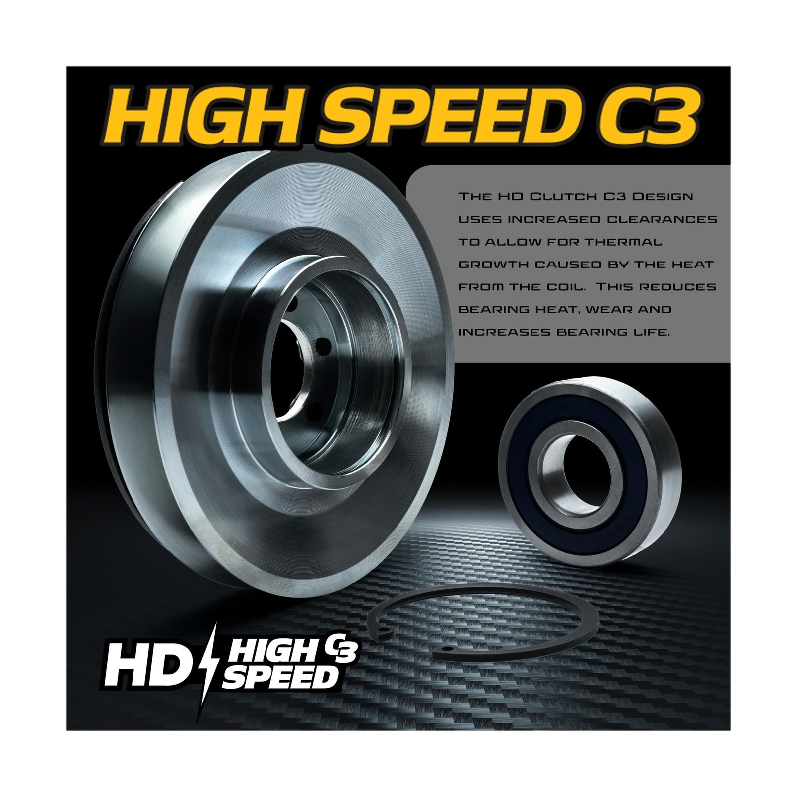 462339 484276 HiTorque 300ftlbs (OEM 250) BIGBearing Solid Steel Billet Pulle…