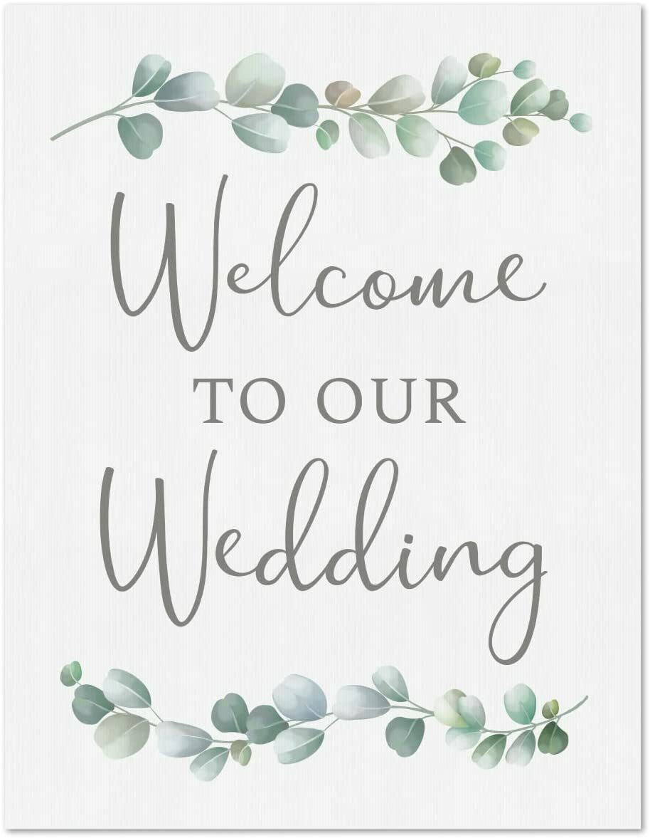 Eucalyptus Designed Wedding Signs (Double Sided) (4 or 8 Pack)