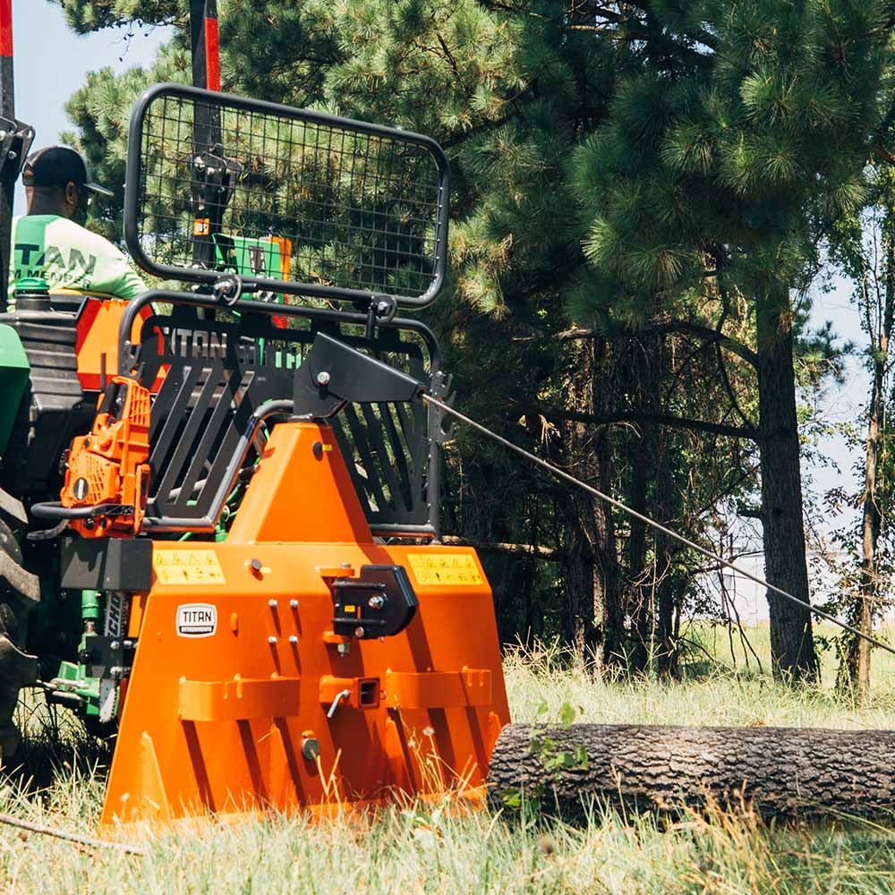 Titan Attachments 3 Point 4 Ton Skidding Winch for Cat 1 Tractors Rated 30-50 HP