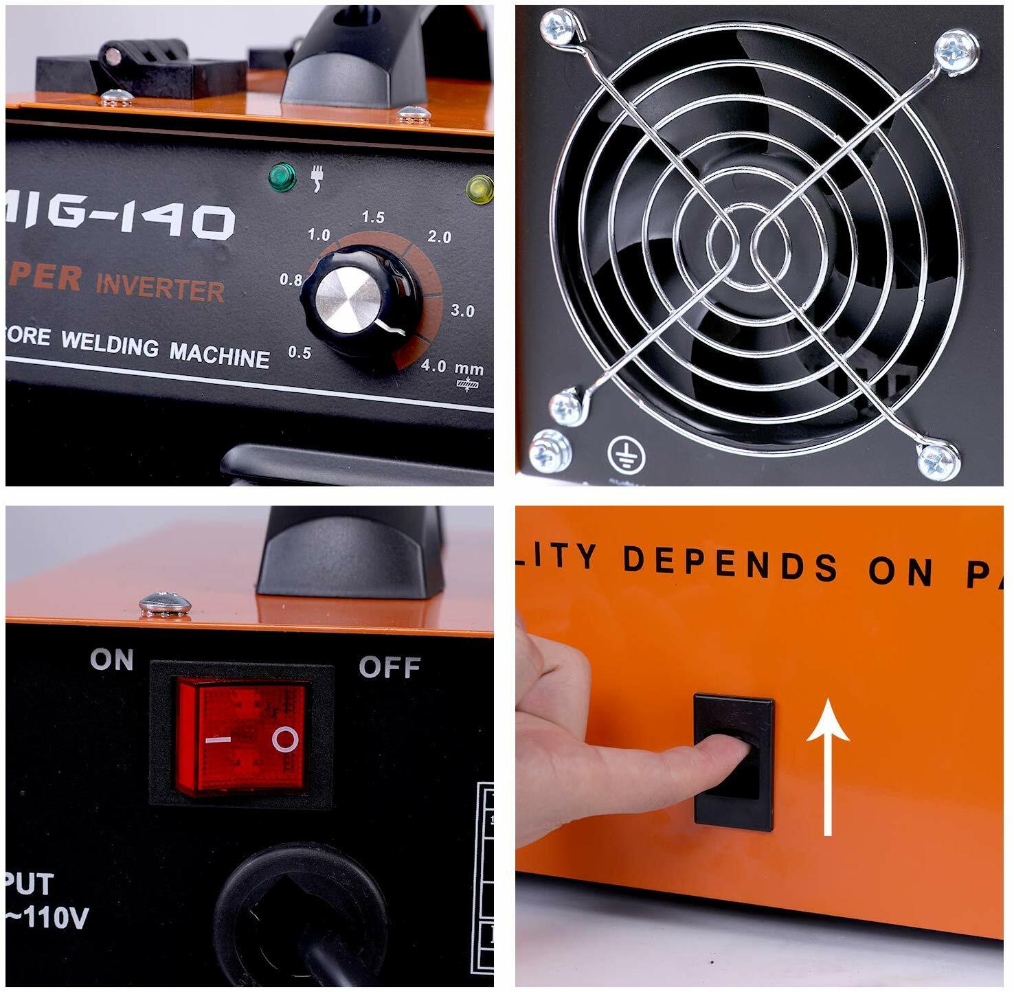140 MIG Welder AC Flux Core WIre Gasless Automatic Feed Welding Machine w/Mask