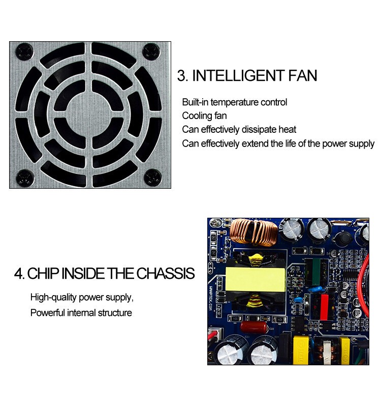 Adjustable 0~30V 0~6A DC Power Supply Lab Variable Regulated High Precision Vol