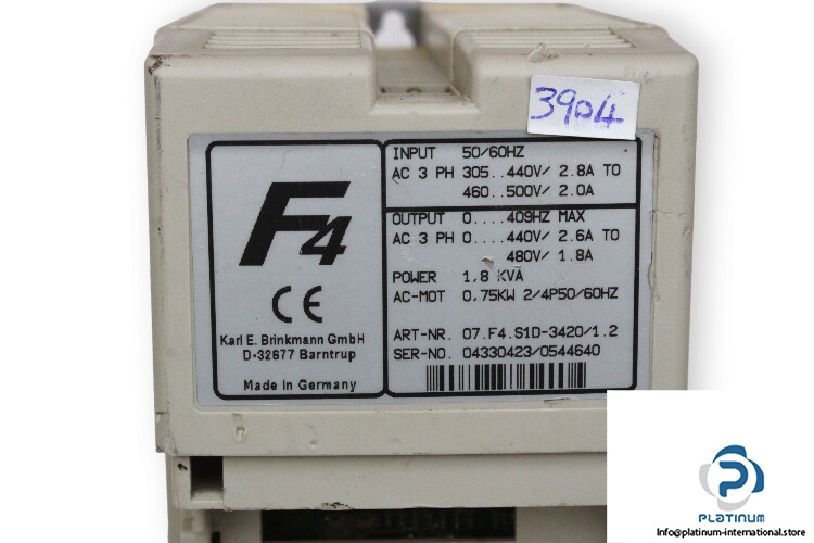 KEB 07.F4.S1D-3420/1.2 INVERTER DRIVE_KEB 07 F4 S1D-3420/1 2