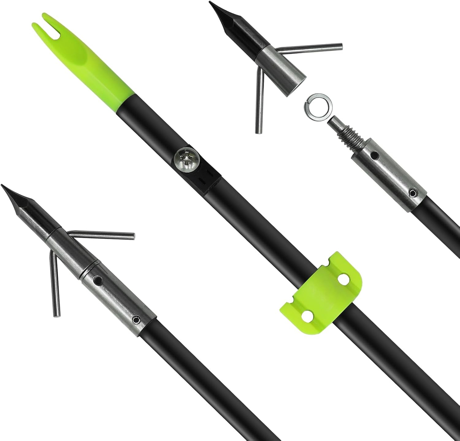 2/8Pack 34 Inches Bowfishing Arrows 8Mm Fiberglass Fishing Arrow with Removeable