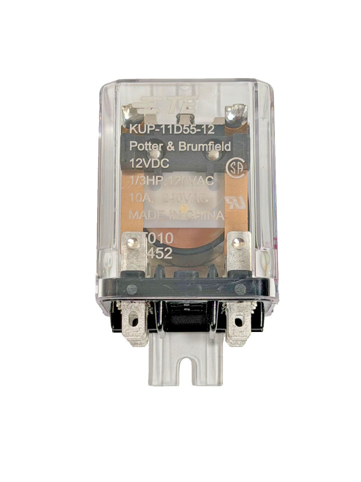 Potter Brumfield KUP-11D55-12 Ice Cube Relay 12 VDC 10 Amp DPDT Mounting Bracket