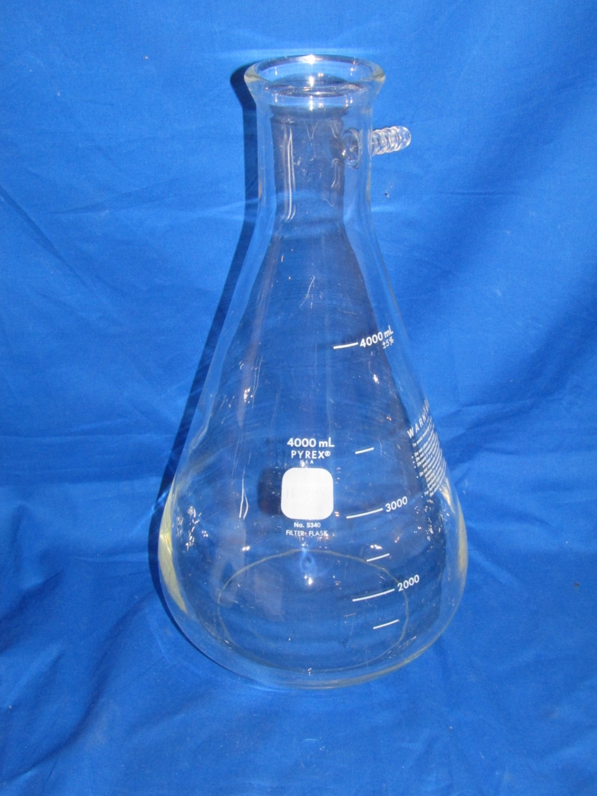 Pyrex 4000ml Glass Filter Flask #5340, Heavy Rim 5340-4000
