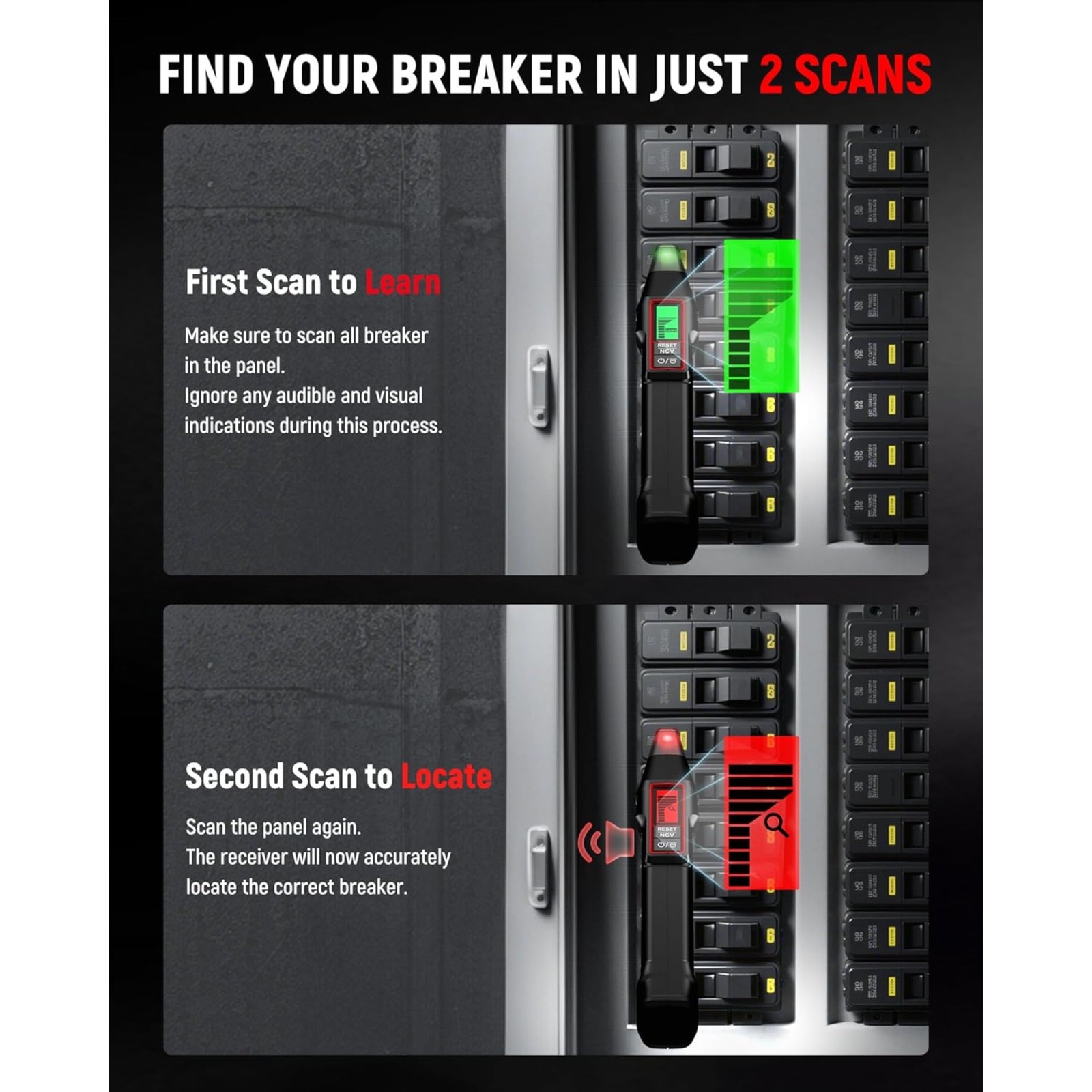 KAIWEETS Circuit Breaker Finder with LCD Display, GFCI Outlet Tester, Electri