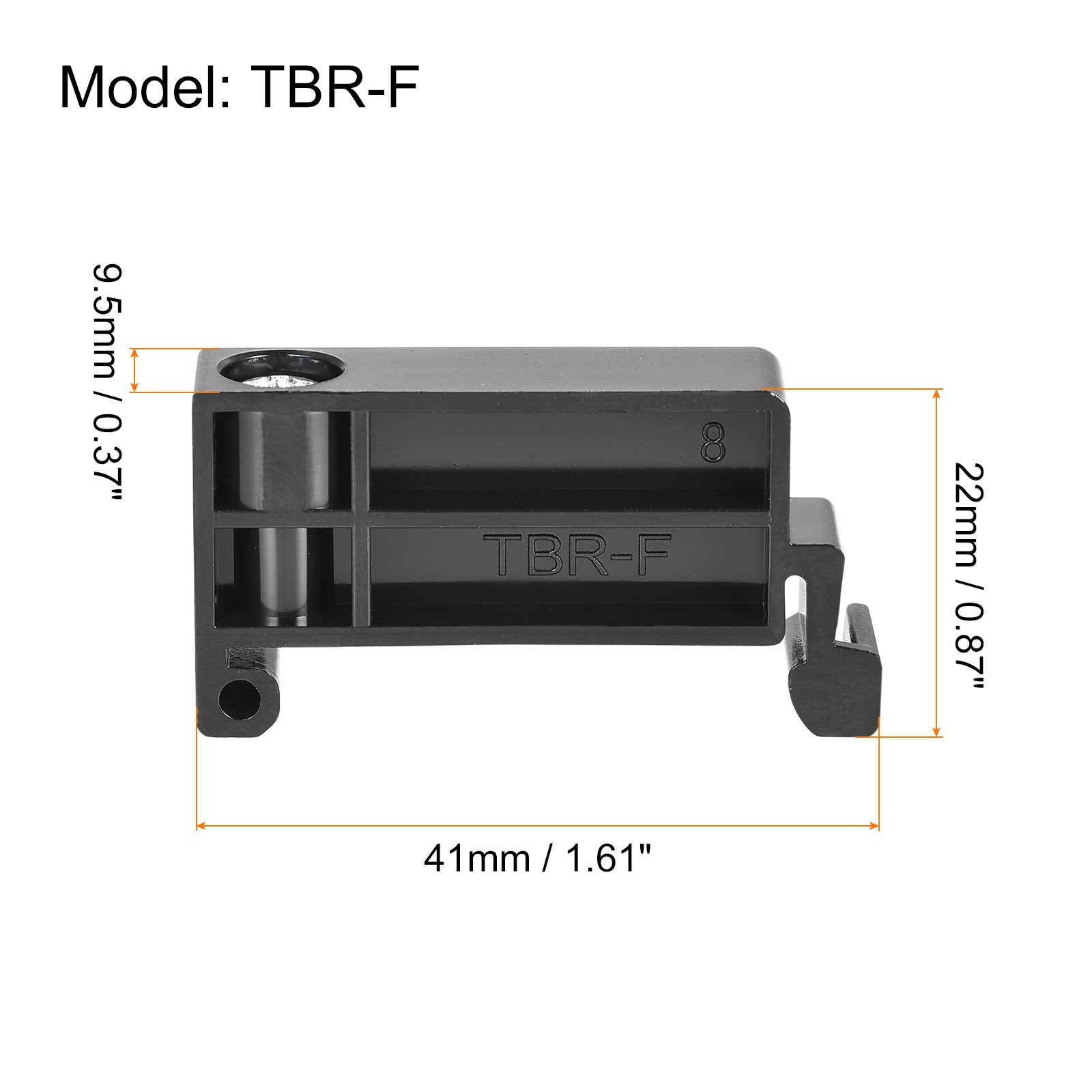 DIN Rail Mount Terminal Blocks End Stopper Clamp Black TBR-F Pack of 20
