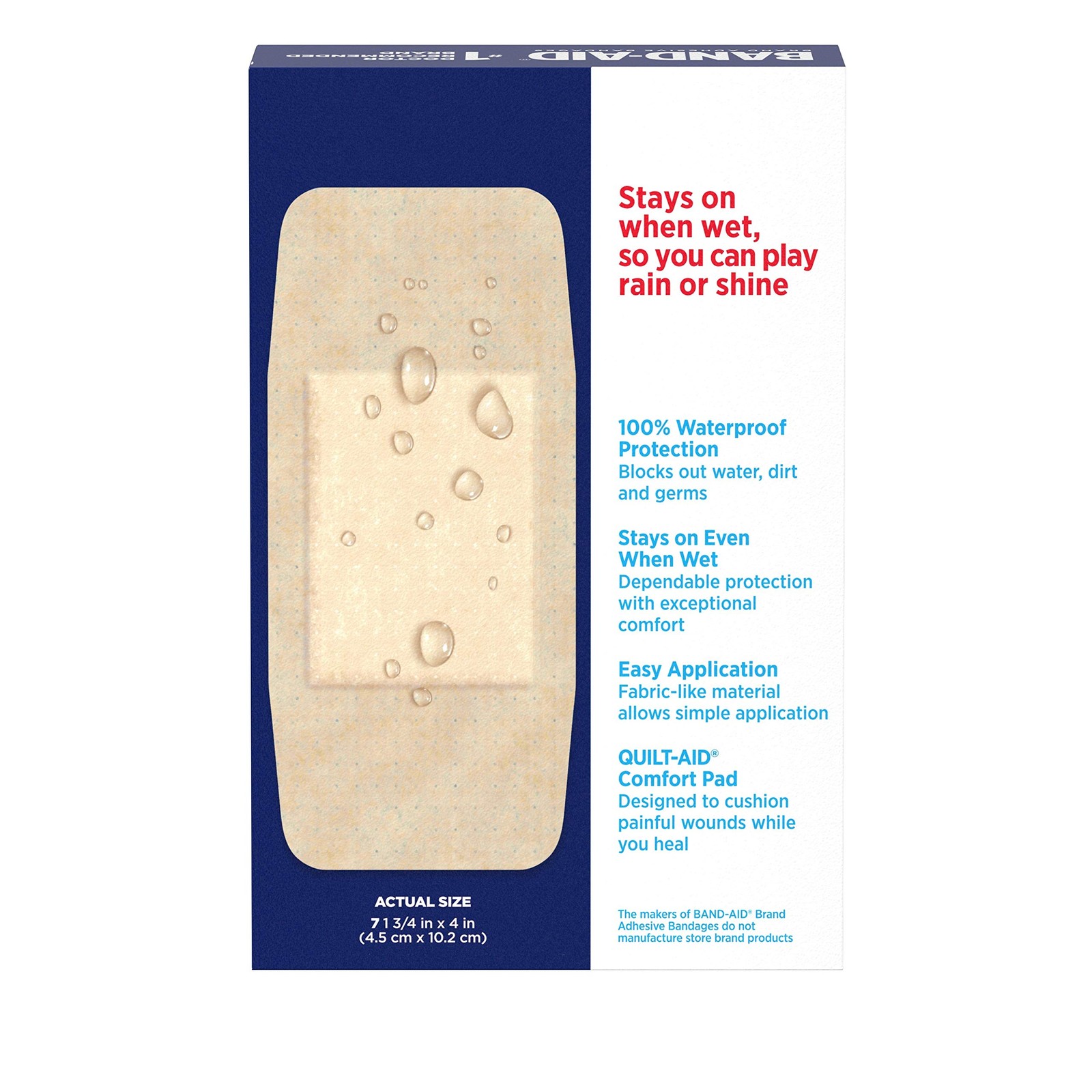Band-Aid Brand Water Block Flex 100% Waterproof Adhesive Bandages for 7 Count