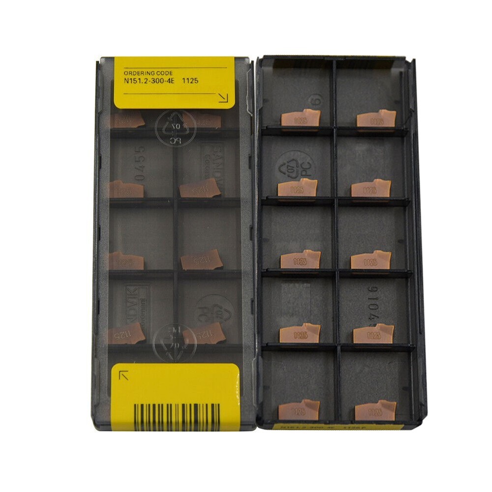 20pcs N151.2‑300‑4E 1125 CNC Lathe Parting Grooving Insert 3mm Groove Width PVD