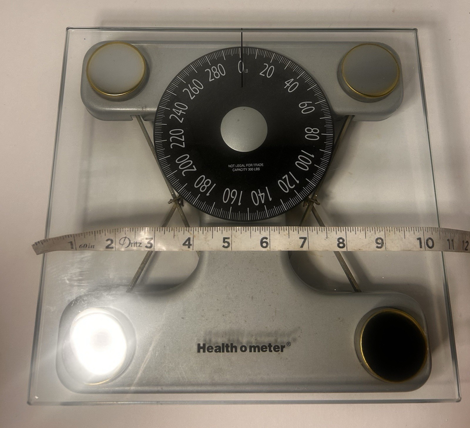 Heath O Meter 280 lb Mechanical Scale P4000 Glass Metal. Vintage. Tested.