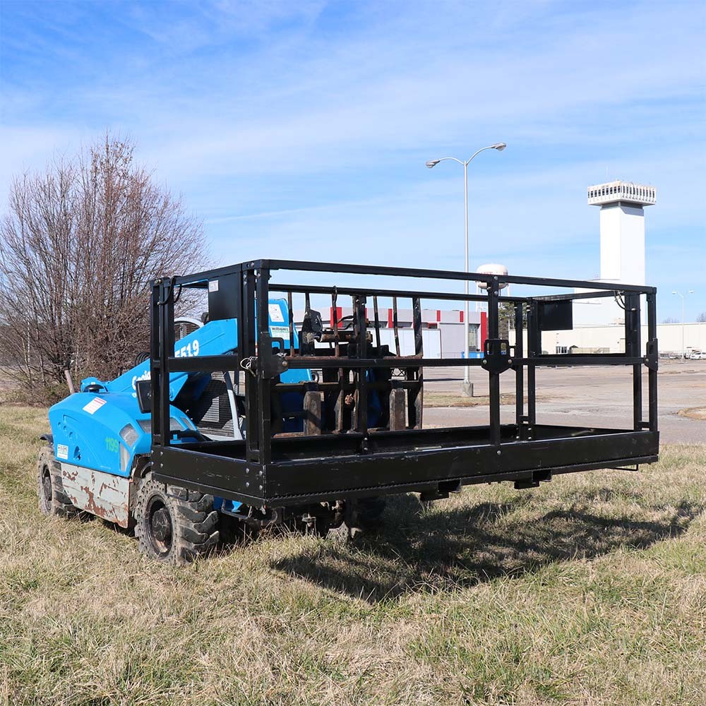 Titan Attachments 4′ x 9′ 8″ Mesh Telehandler Work Platform, Safety Man Basket