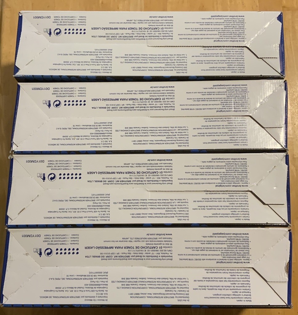Brother TN221 Toner Set BK/C/M/Y, Genuine, OEM, High Yield, 4-Pack, Sealed