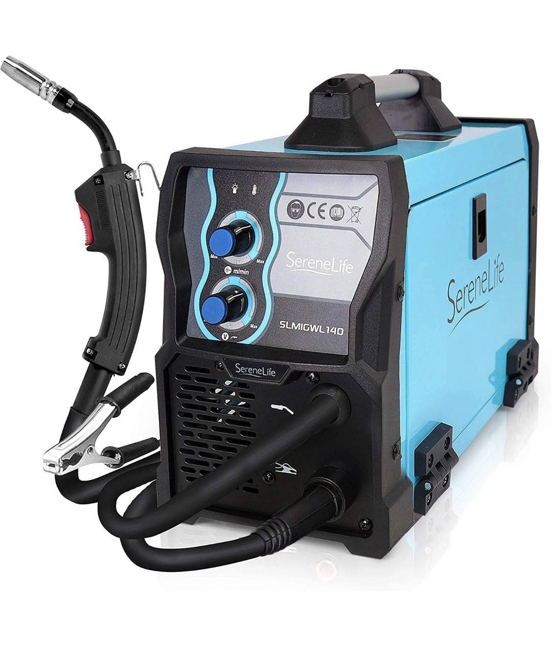 SereneLife MIG Welder Flux Core Welding Machine w/ Gas/No Gas SLMIGWL140 – Blue