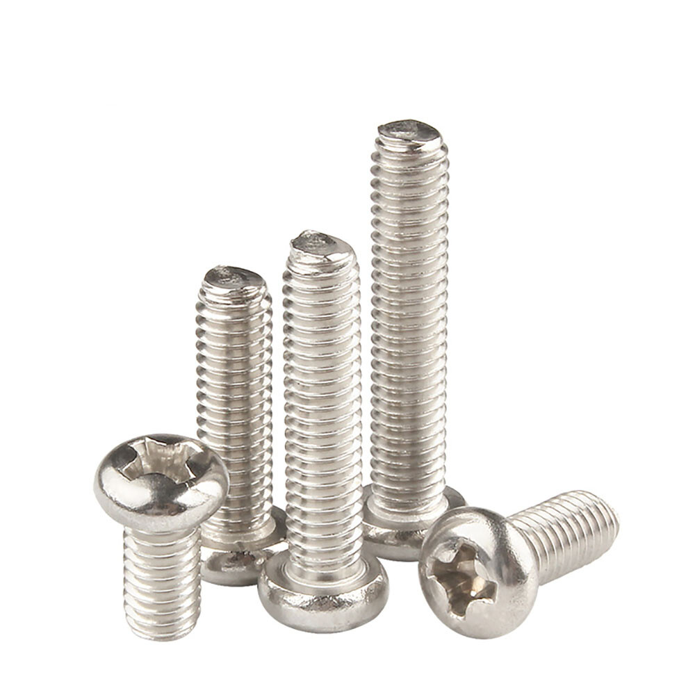 M1.2-M4 Phillips Pan Head Machine Screws Bolts Nickel Plated Steel DIN 7985