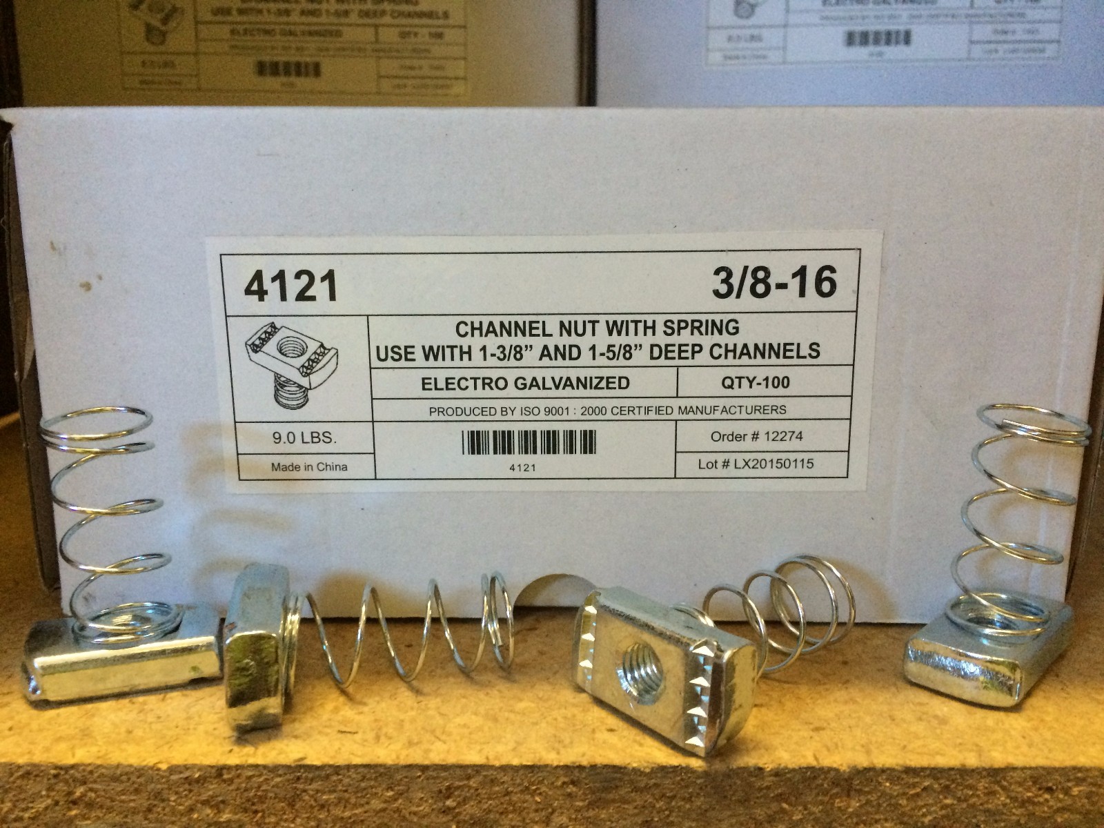 (Qty 100) 3/8-16 Spring Nuts for Unistrut B-Line Channel P1008 #4121 3/8″