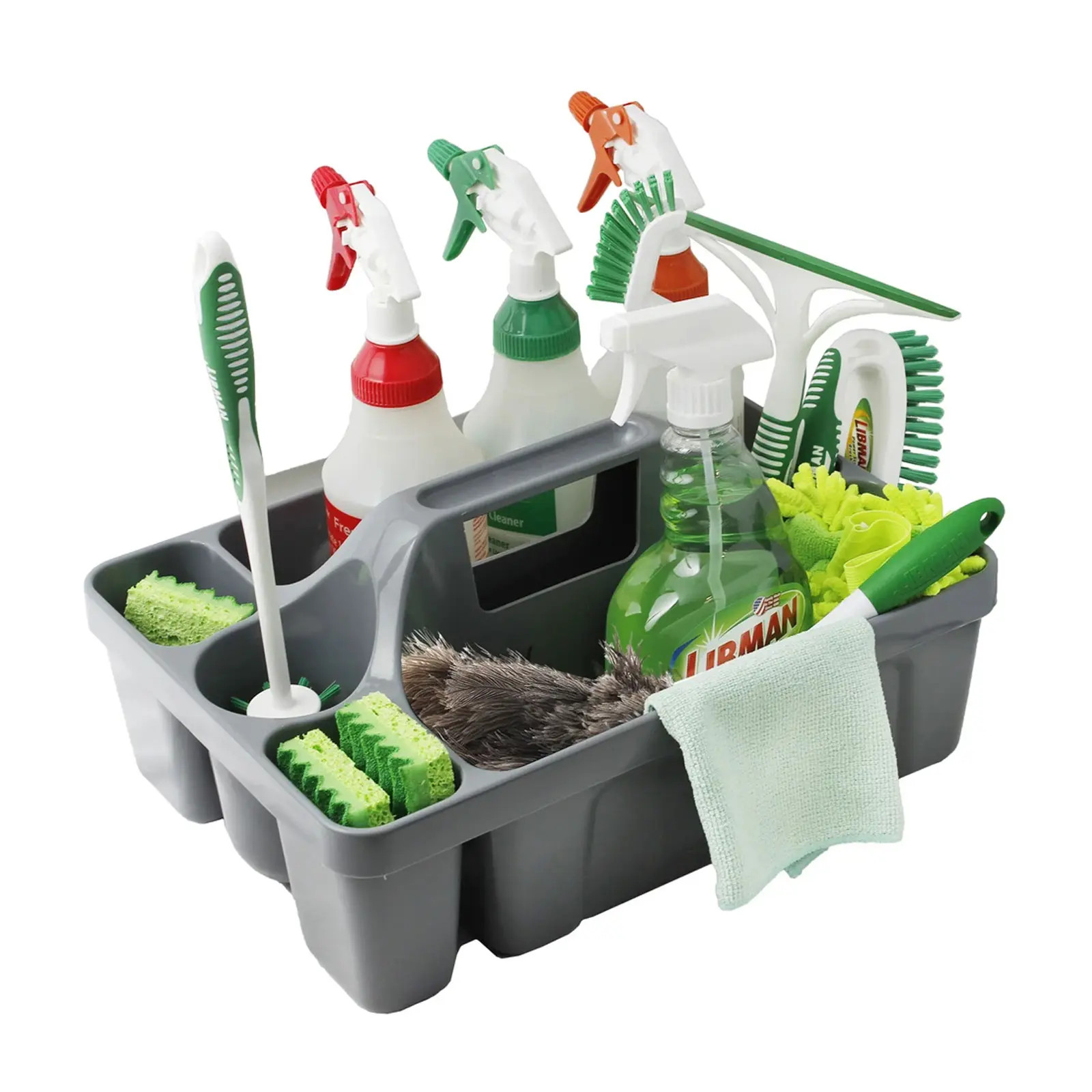 Libman Commercial 1225 16″ Wide Gray Polyproylene 5 Compartment Maid Caddy