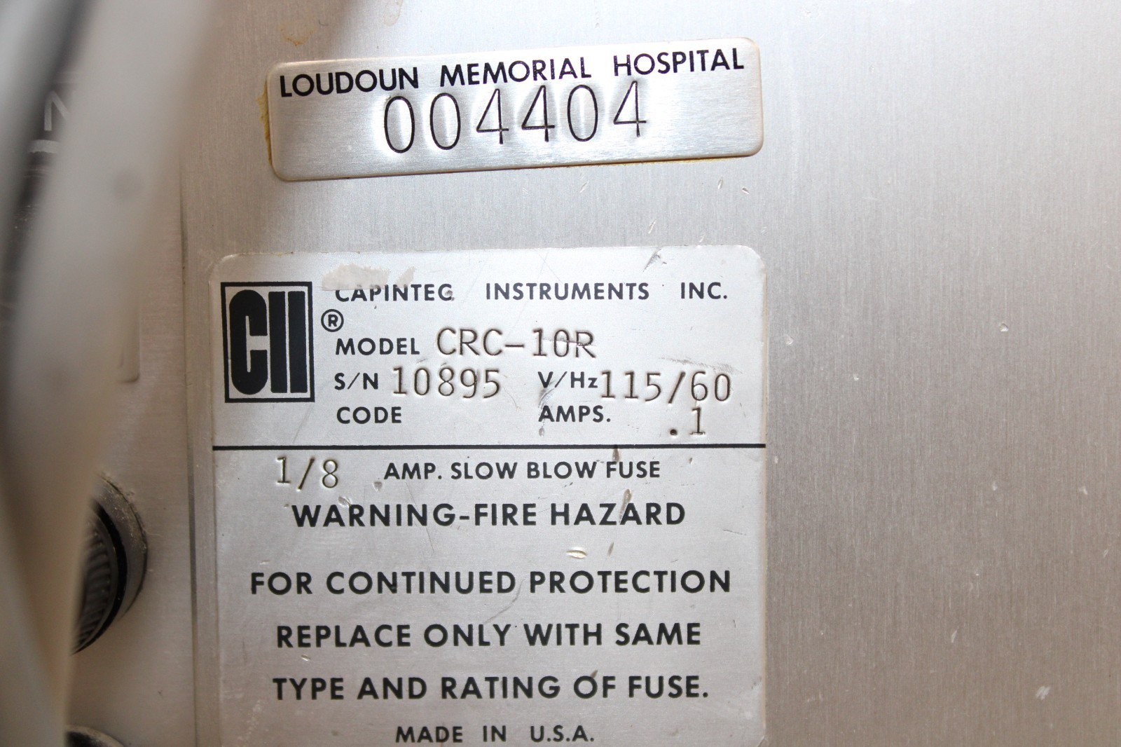 Capintec CRC-10R Radioisotope Dose Calibrator w/ Cables