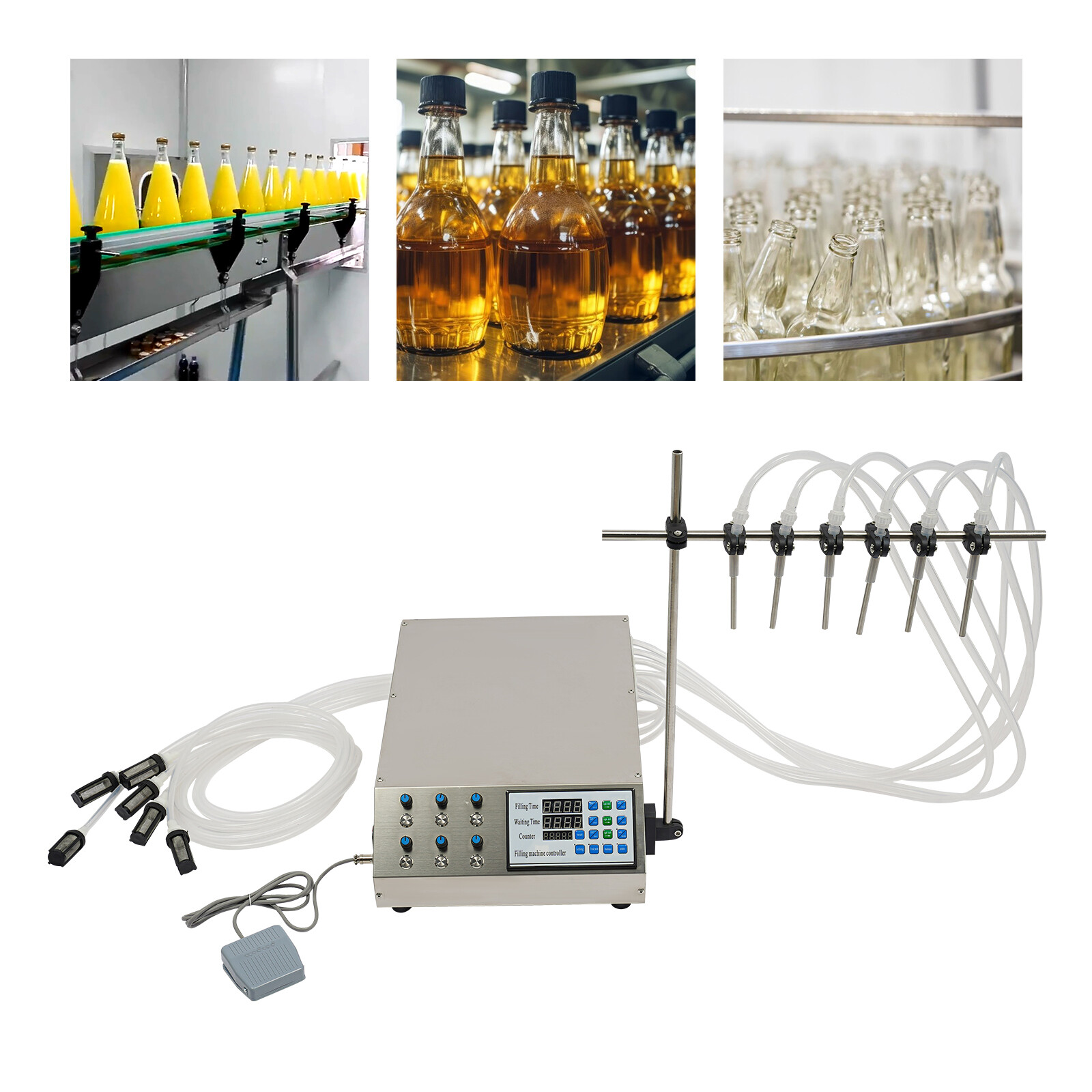 Liquid Filling Machine diaphragm pump Automatic Bottle Filler Digital Control