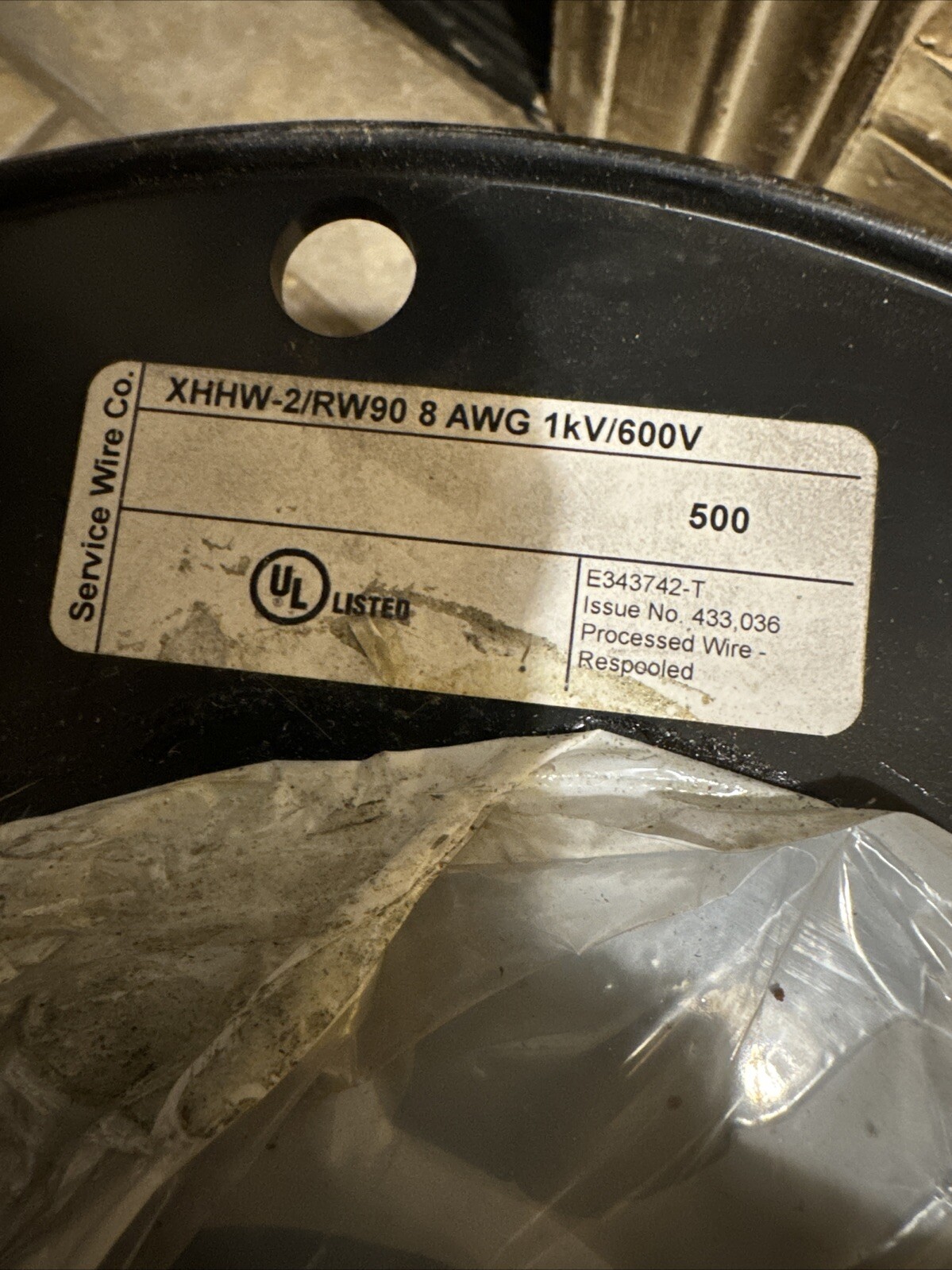 e343742-t xhhw-2/rw90 8 AWG 1kV/600V service Wire Co 500