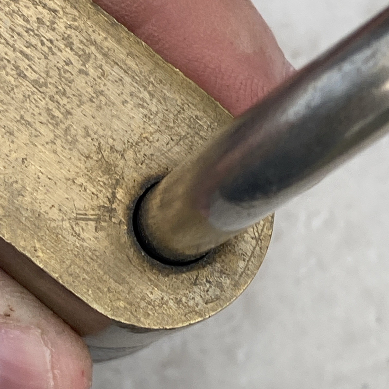 Vtg Master Case Hard Solid Brass 175 4 digit Combination Padlock Unknown Code