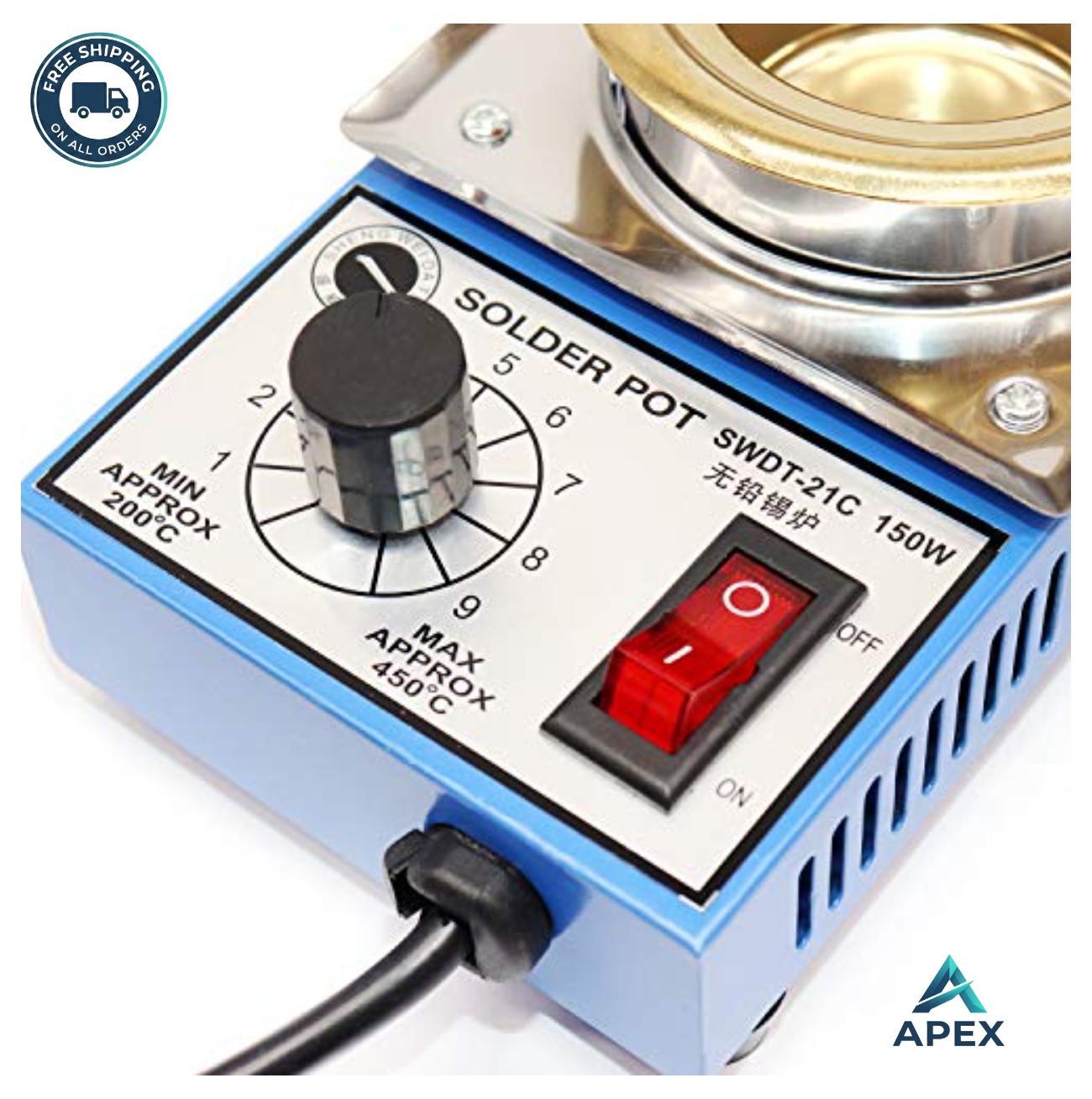 Solder Pot 50mm 110V 150W Lead-Free 500g Capacity Adjustable Temperature Tin