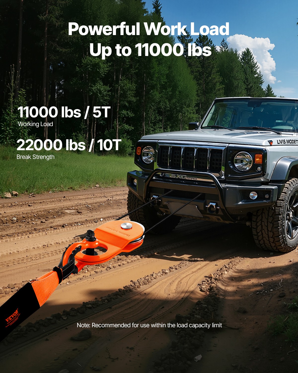 VEVOR 10 Ton Heavy Duty Winch Snatch Block 22,000 lbs Off Road Recovery Truck