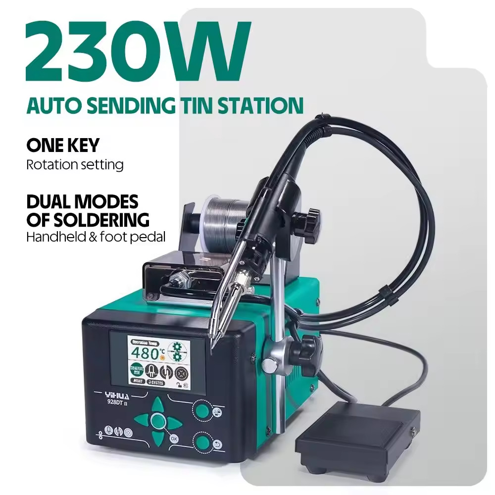 YIHUA 928DT-II 230W Auto Tin Feeder Soldering Station Dual Modes of Soldering