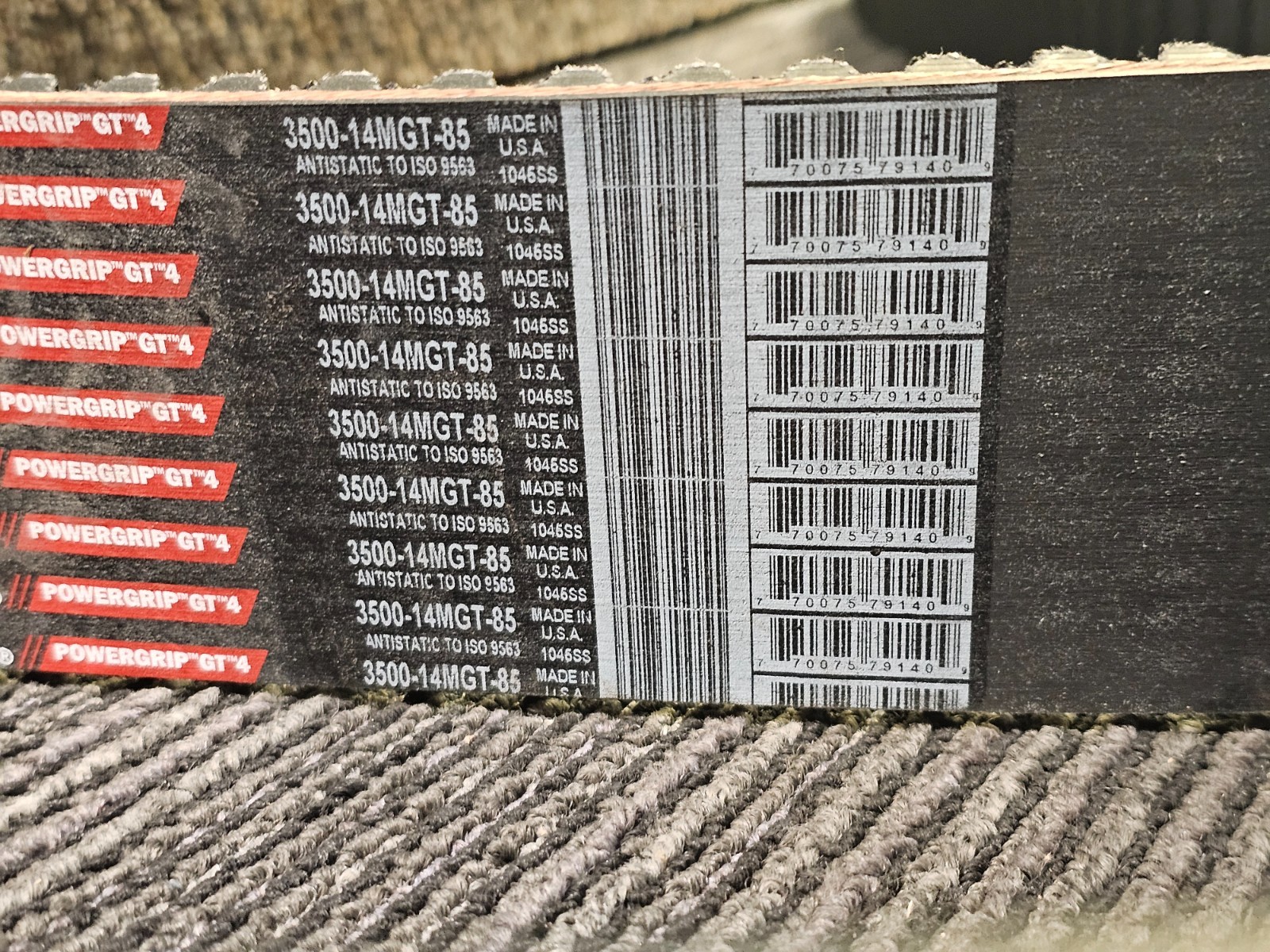 Gates 3500-14MGT-85 PowerGrip GT4 Rubber Synchronous Belt,14MGT Section 3500mm L