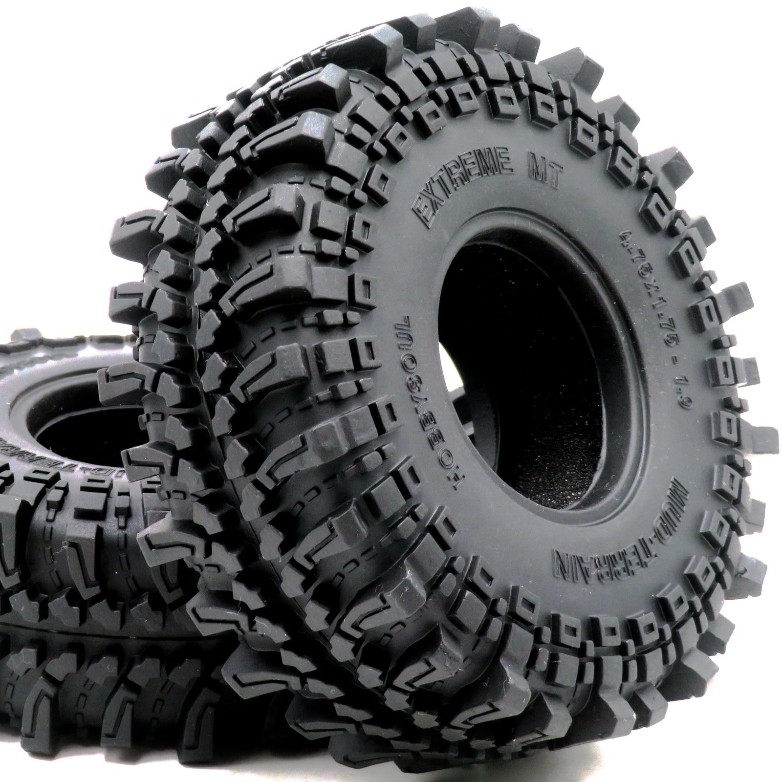 Hobbysoul 4Pcs Rc 1.9 Mud-Terrain Tires Height 121Mm/4.75Inch Tyres For 1/10