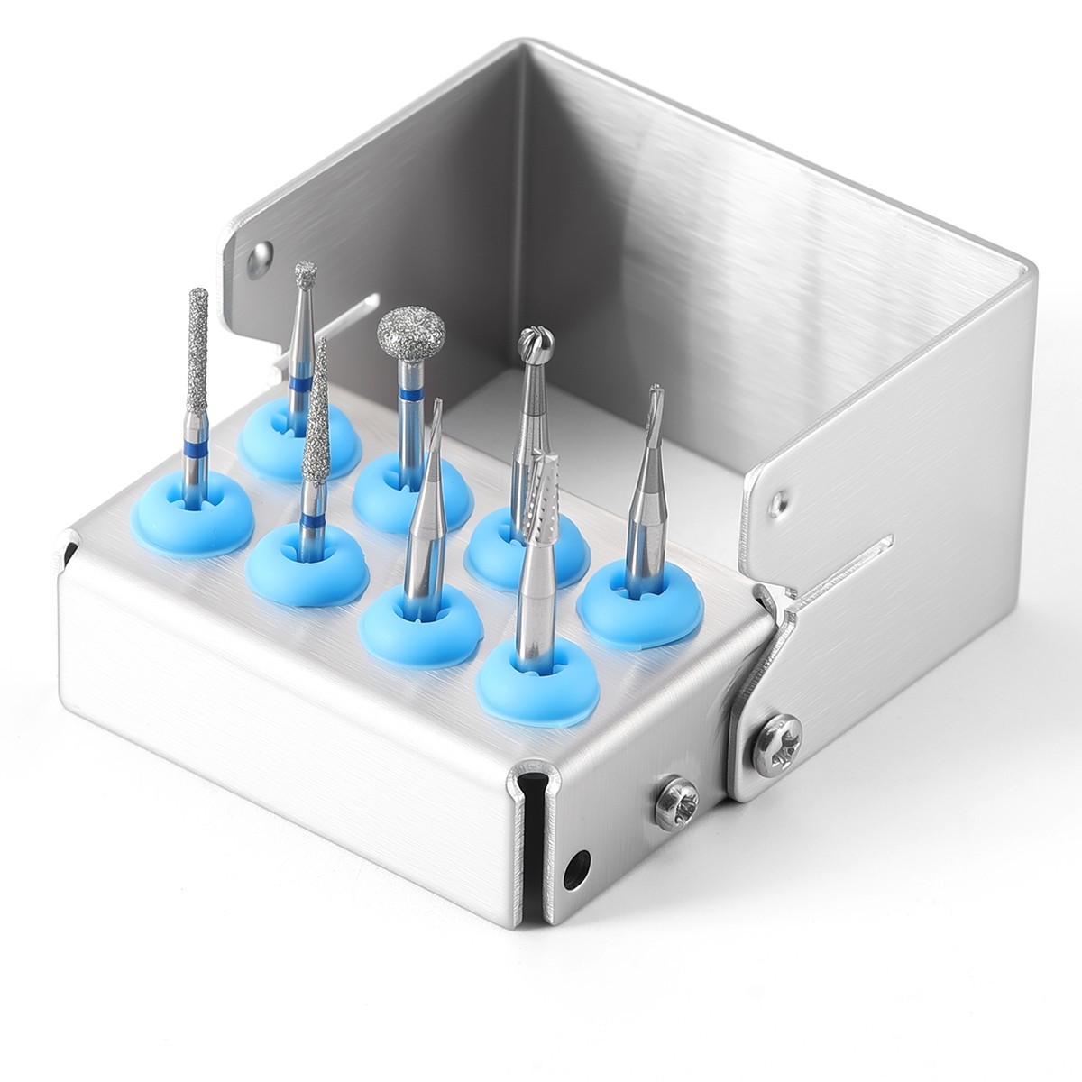 8 Hole Dental Bur Block Holder Stand Burs Sterilizer Case For FG /CA Burs AZDENT