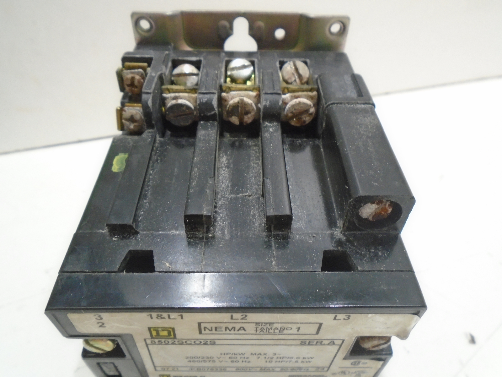 SQUARE D 8502SCO2S SERIES A CONTACTOR SIZE 1 600V 3-POLE