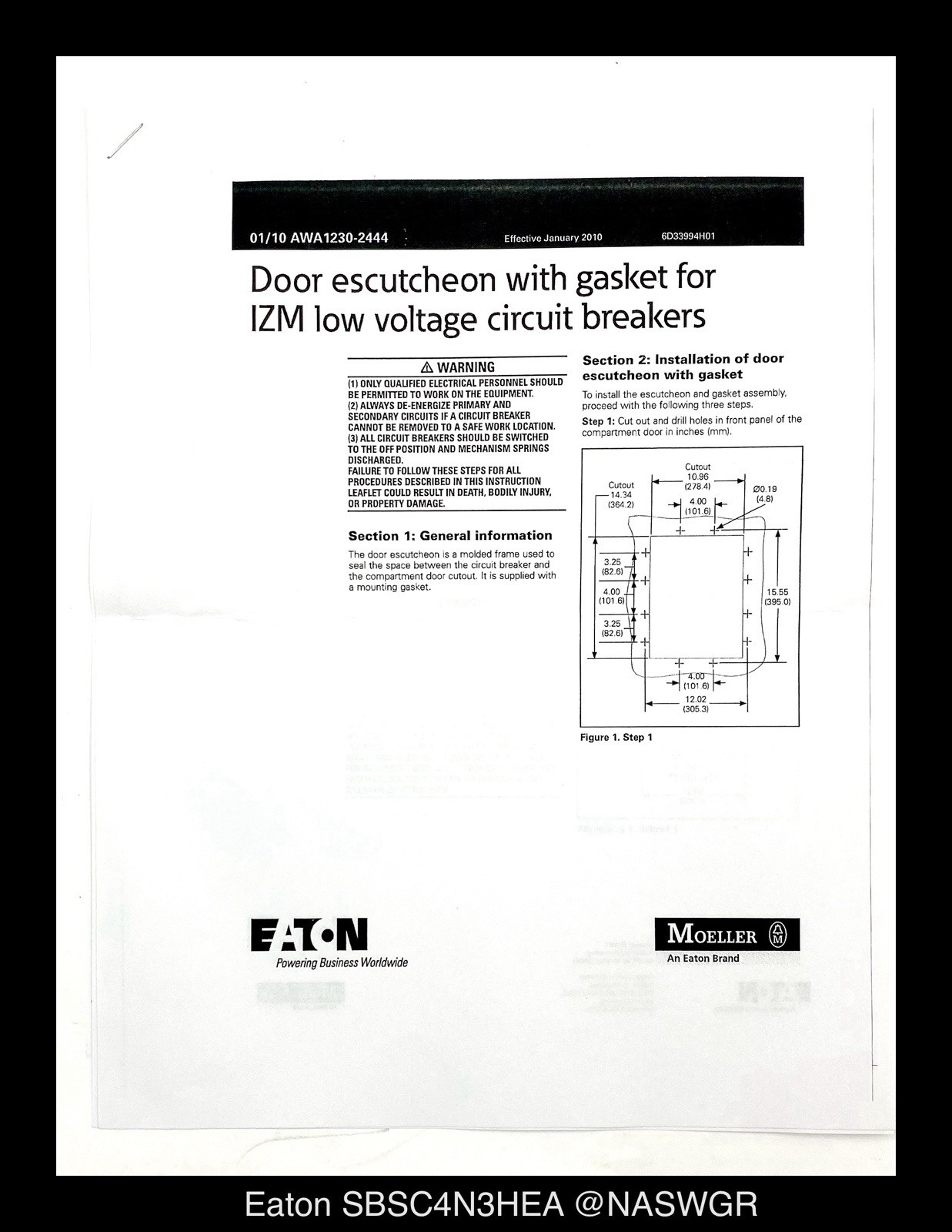 Eaton Magnum SB SBSC4N3HEA Circuit Breaker MO/BI – 4000A – Tested/1Yr Warranty