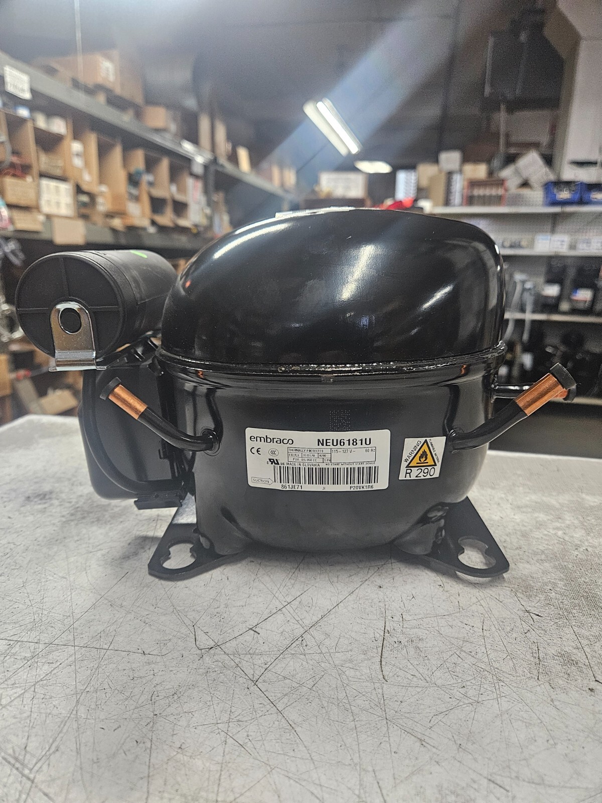 EMBRACO NEU6181U 1/3HP 115V 1PH 60HZ R-290A REFRIGERATION COMPRESSOR