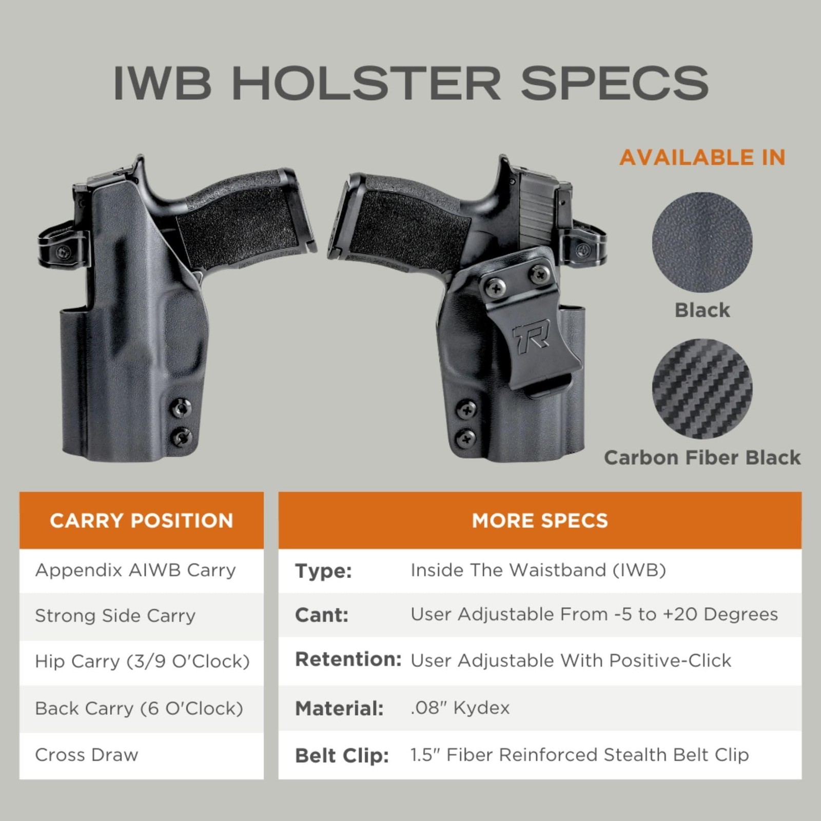 Rounded IWB Holster – Inside Waistband Concealed Carry, American Made, Concea…