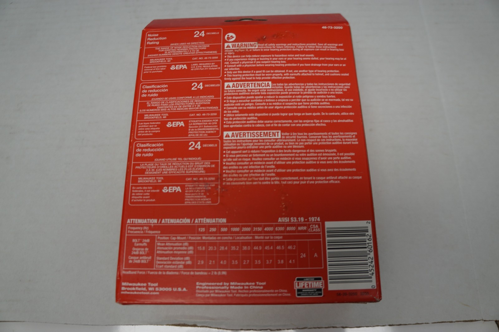 Milwaukee 48-73-3250 BOLT 24dB Earmuffs, Use with Safety Helmets and Hard Hats.