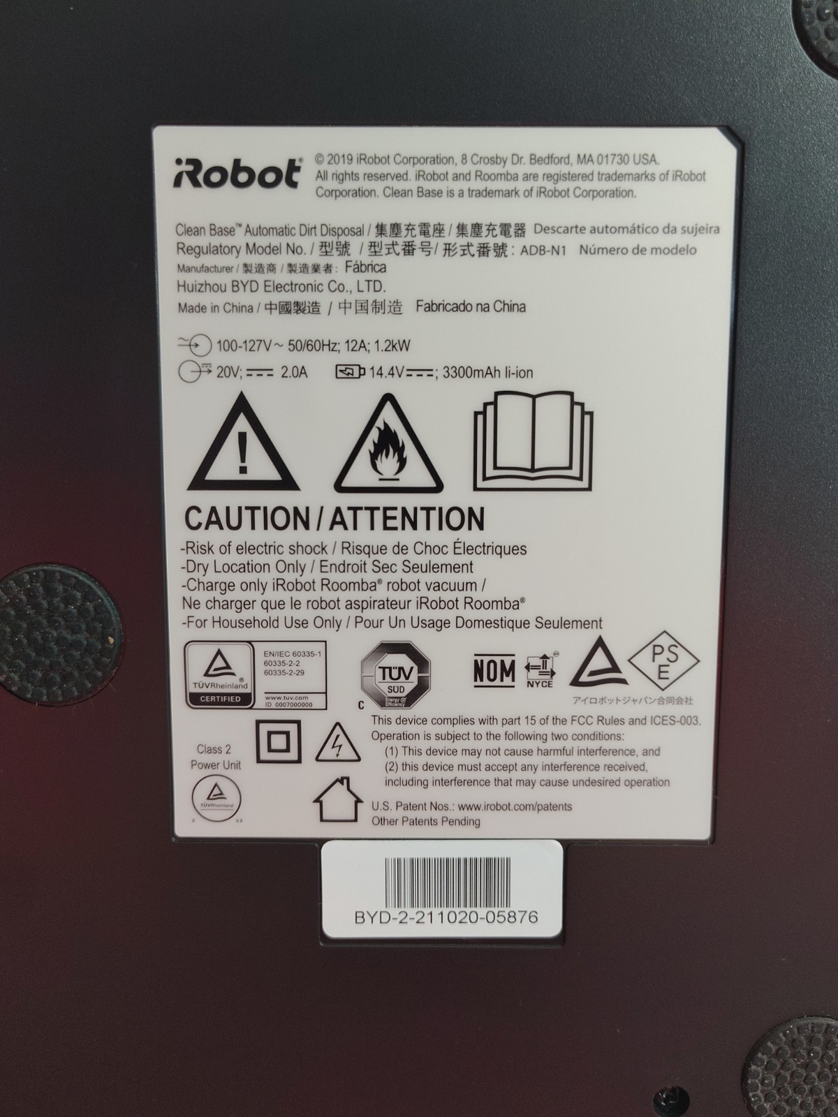 iRobot Roomba ADB-N1 Clean Base Automatic Dirt Disposal Charging