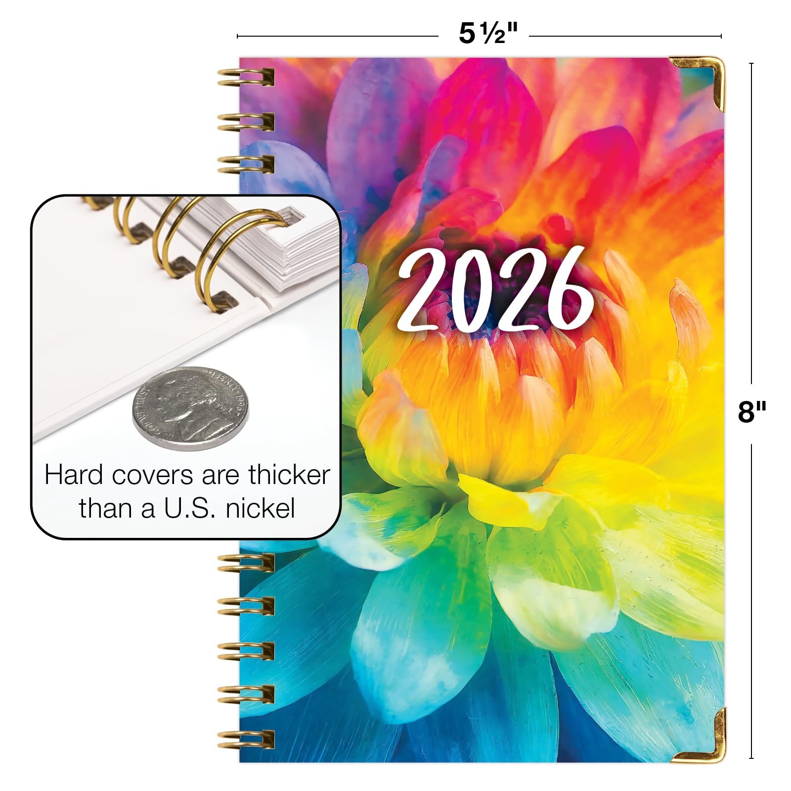 HARDCOVER 2026 Planner, 5.5″x8″: 14 Months (November 2025 – December 2026), D…