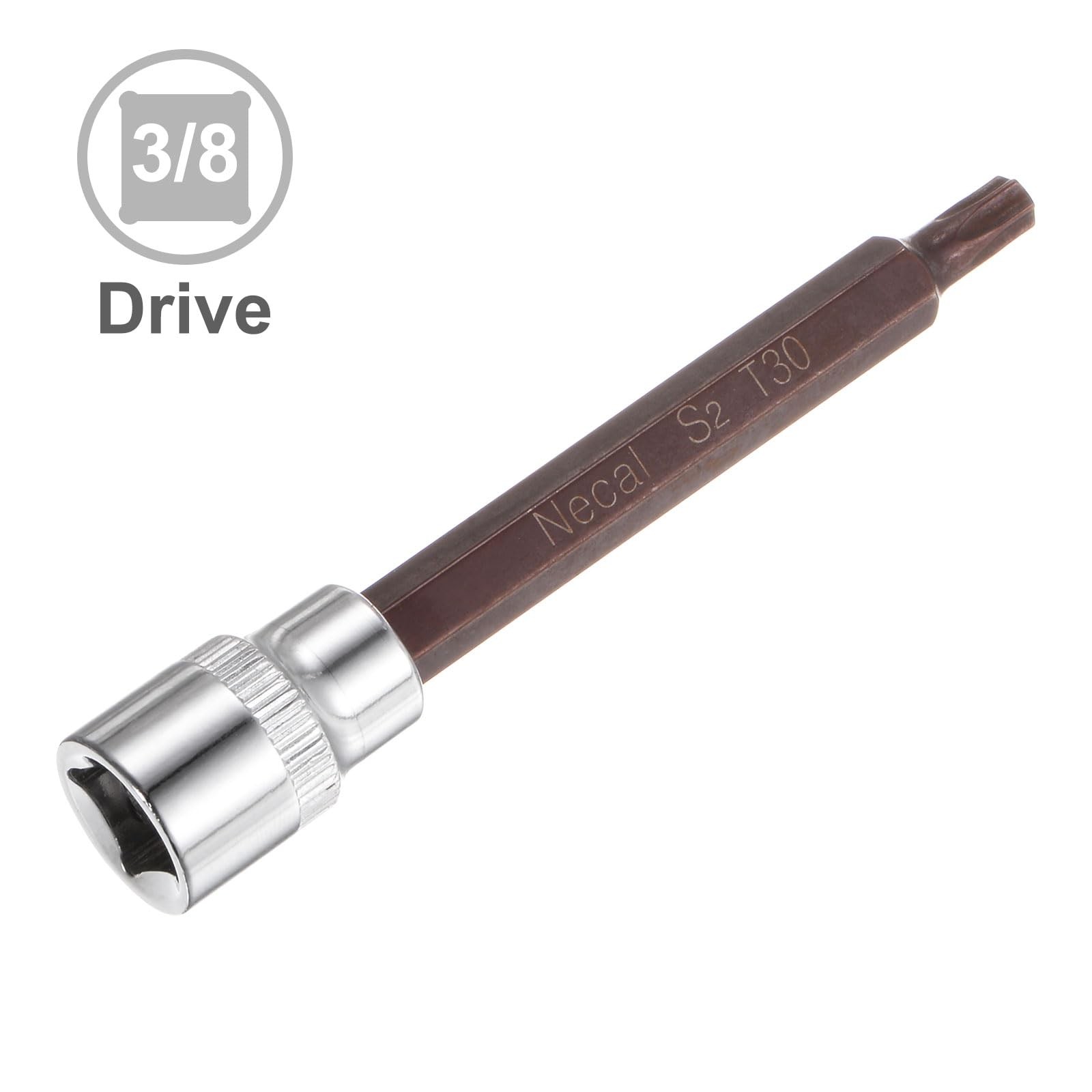 uxcell 3/8-Inch Drive T30 Torx Bit Socket S2 Steel Cr-V 100mm x 3/8″